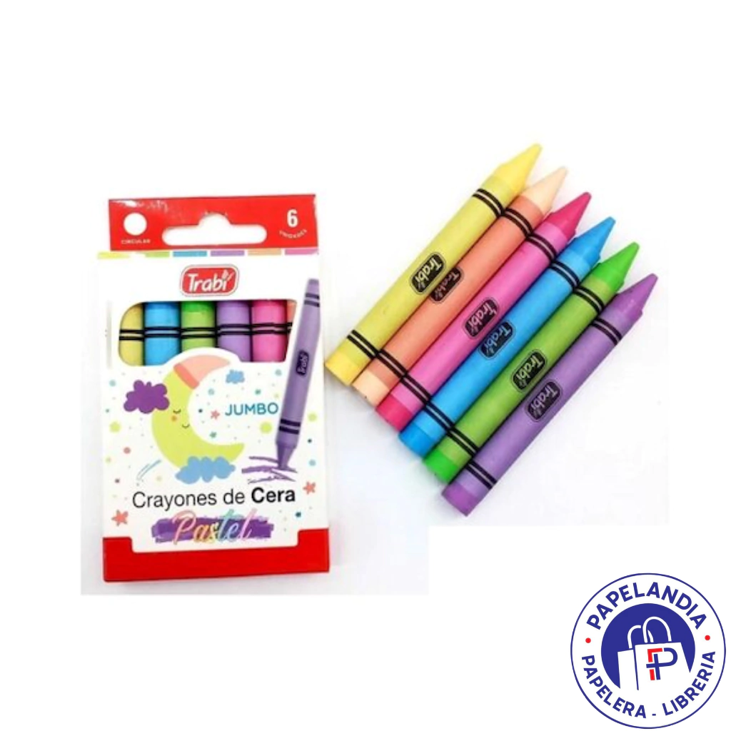 CRAYONES TRABI X 6 JUMBO PASTEL