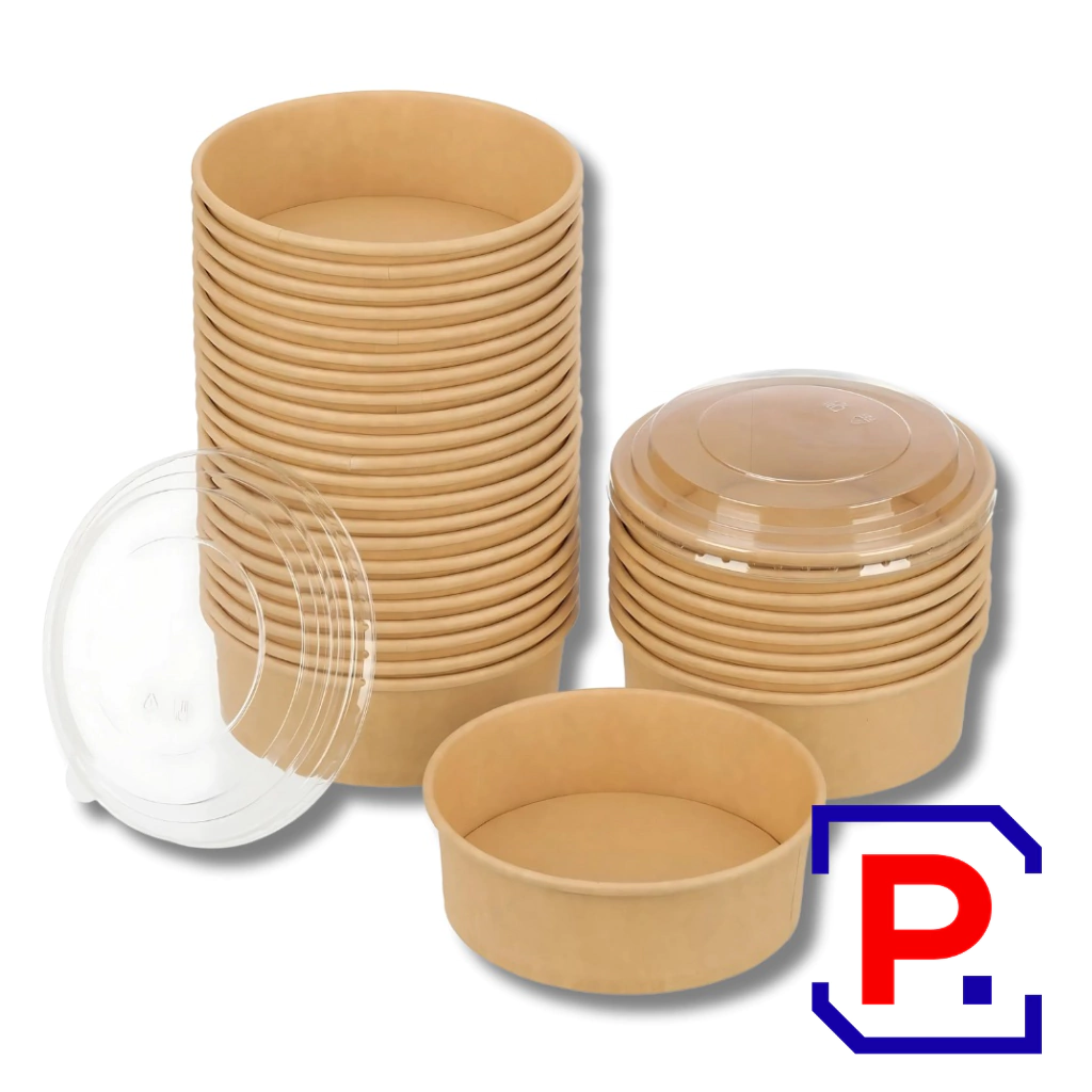 BOWL KRAFT ENSALADERA POLIPAPEL 1500ML (B47OZ) X 25 UNID (SIN TAPA)