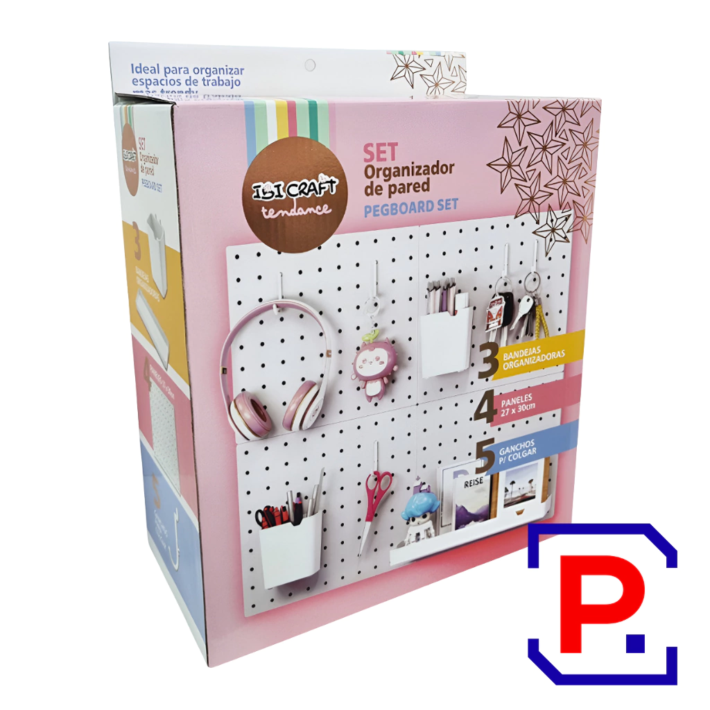ORGANIZADOR IBICRAFT DE PARED 60 X 54CM + 8 ACCESORIOS 685036