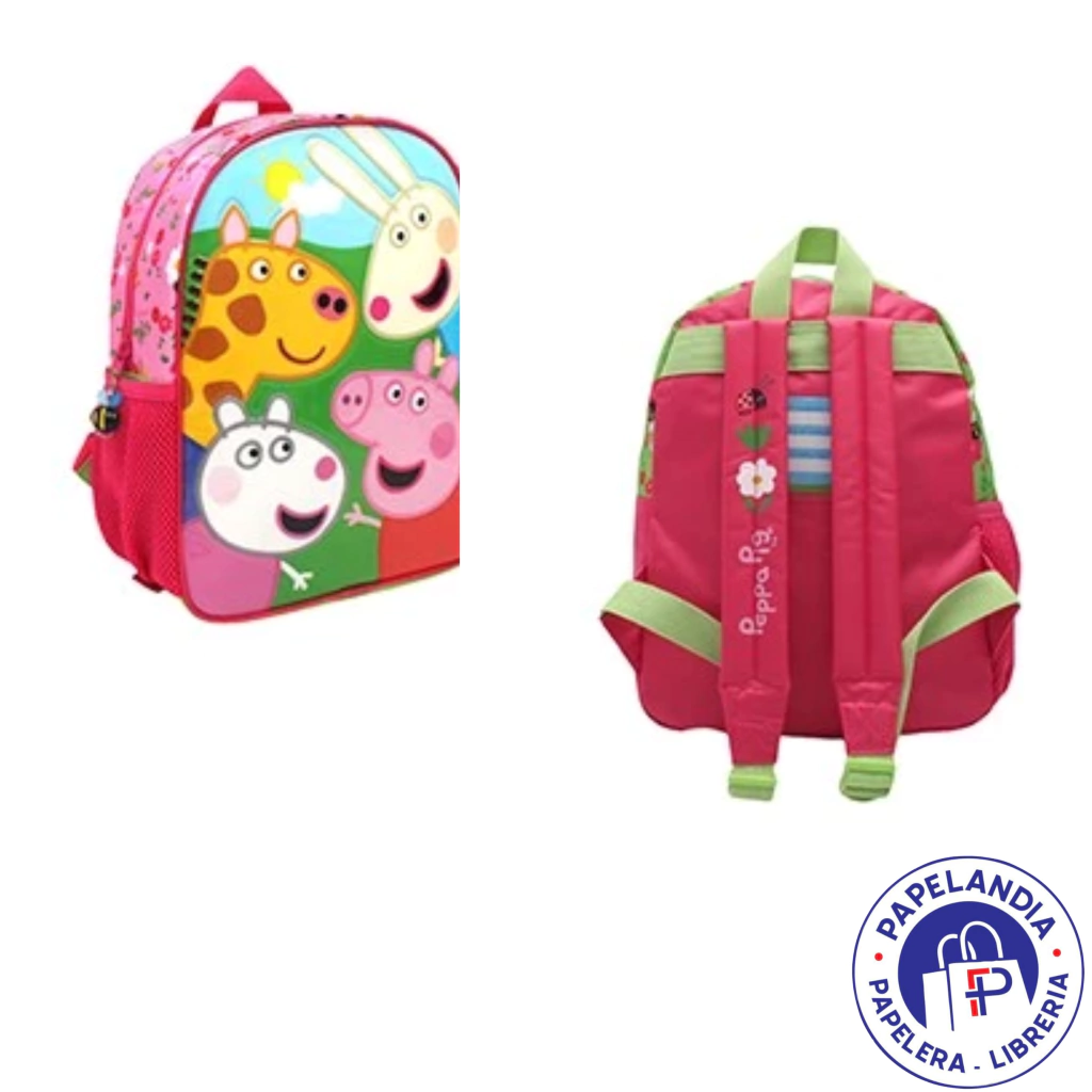 MOCHILA PEPPA PIG AMIGOS ART 55410 ESPALDA 12" BASE ROSA