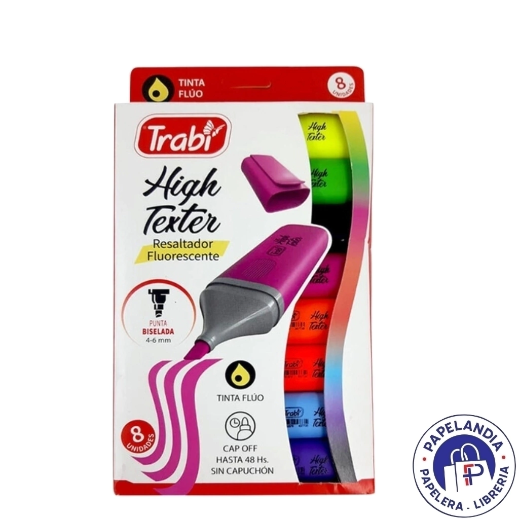 RESALTADOR TRABI HIGH TEXTER X 8 FLUO
