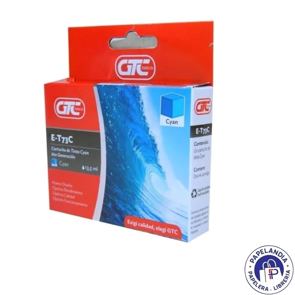 CARTUCHO ALTERNATIVO P / EPSON CYAN GT-T73C-6G GTC