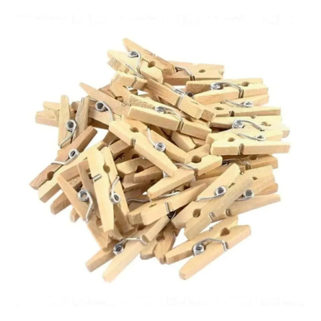 BROCHE DE MADERA NATURAL GRANDE X 50 UN