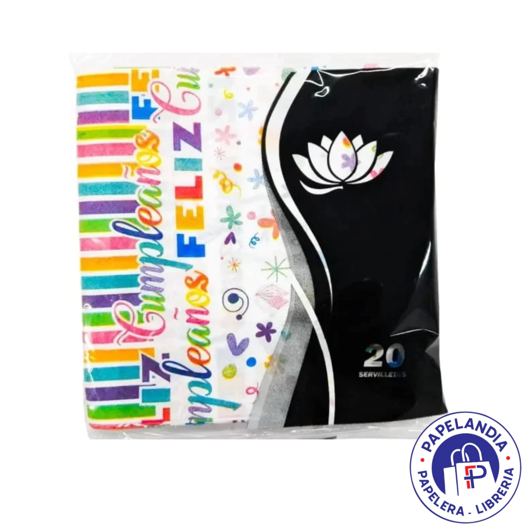 SERVILLETA TISSUE FELIZ CUMPLE MULTICOLOR NAPTRES 32X32 X20U