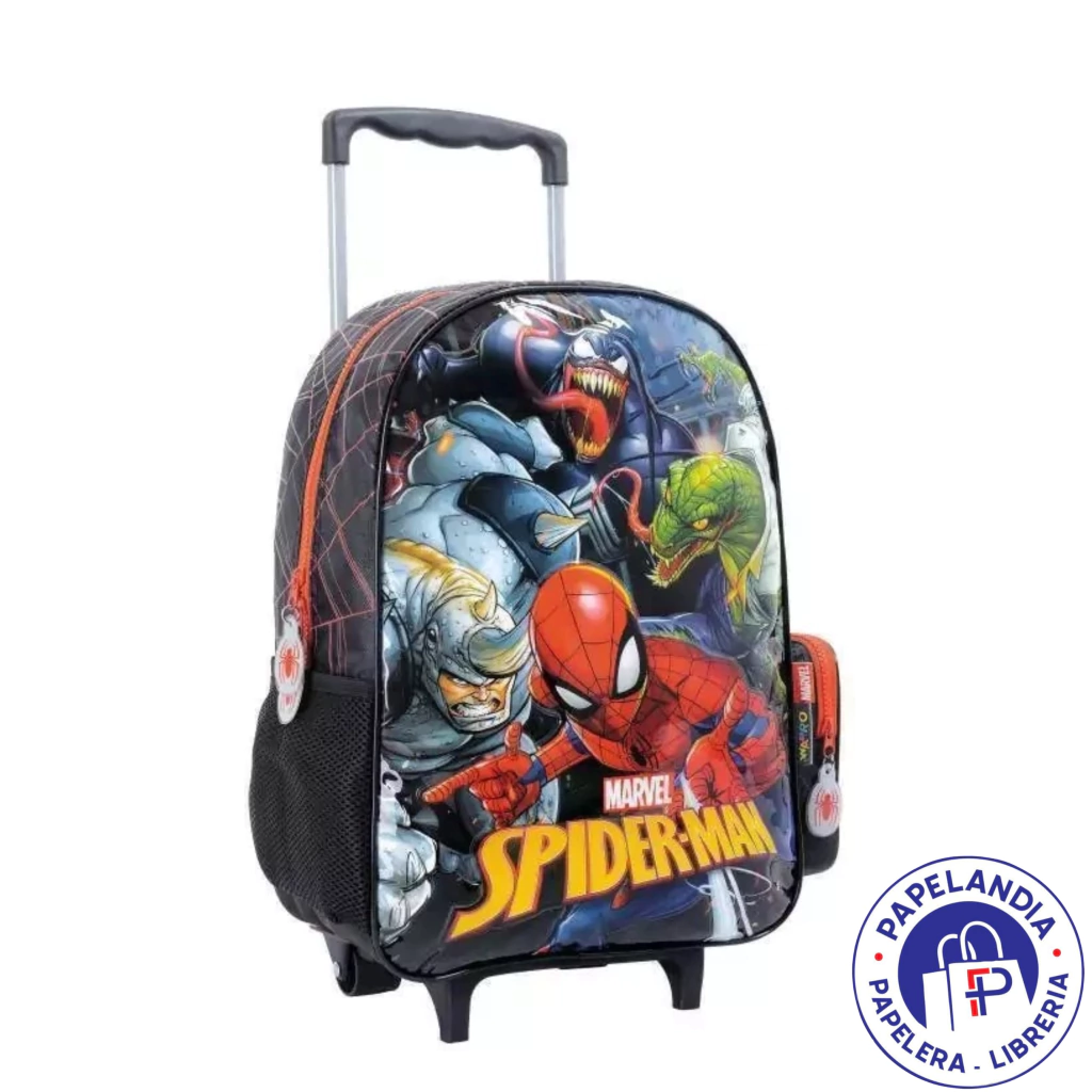 MOCHILA SPIDERMAN VILLANOS ART 38212 CON RUEDAS 16"