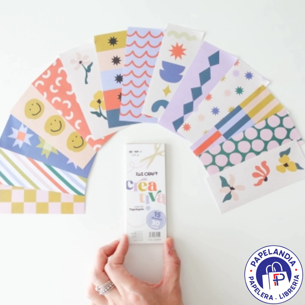 IBICRAFT PAPEL P/SCRAP 50*127MM 120GRS 30HJS CREAT 600864