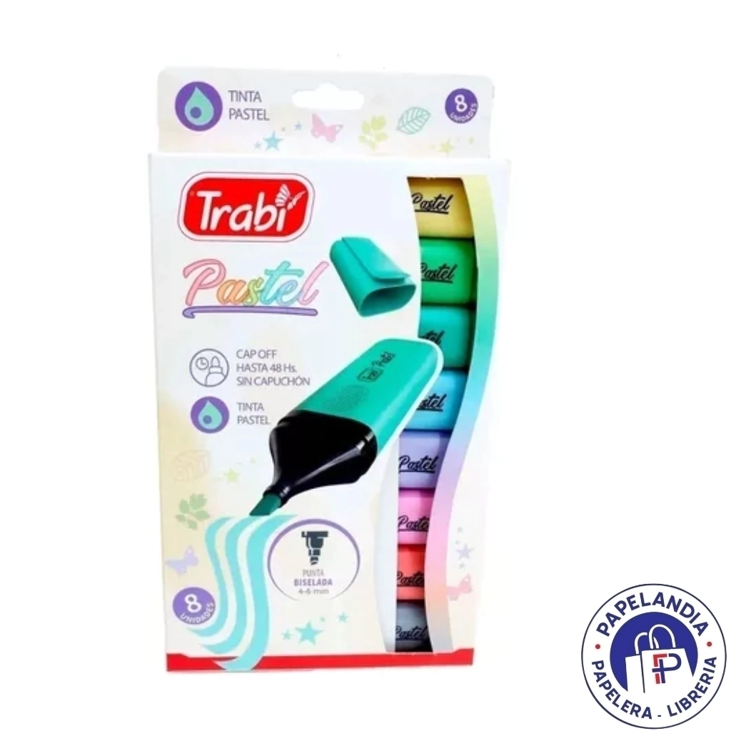 RESALTADOR TRABI HIGH TEXTER X 8 PASTEL