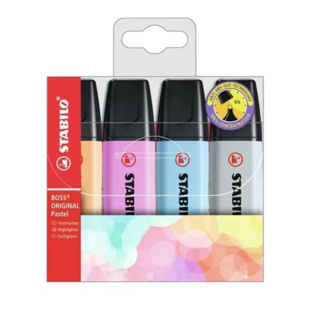 RESALTADOR STABILO BOSS PASTEL WALLET X 4 STABILO 70/4-4