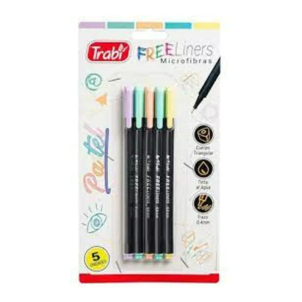 MARCADOR MICROFIBRA X5 FREE LINER PASTEL TRABI