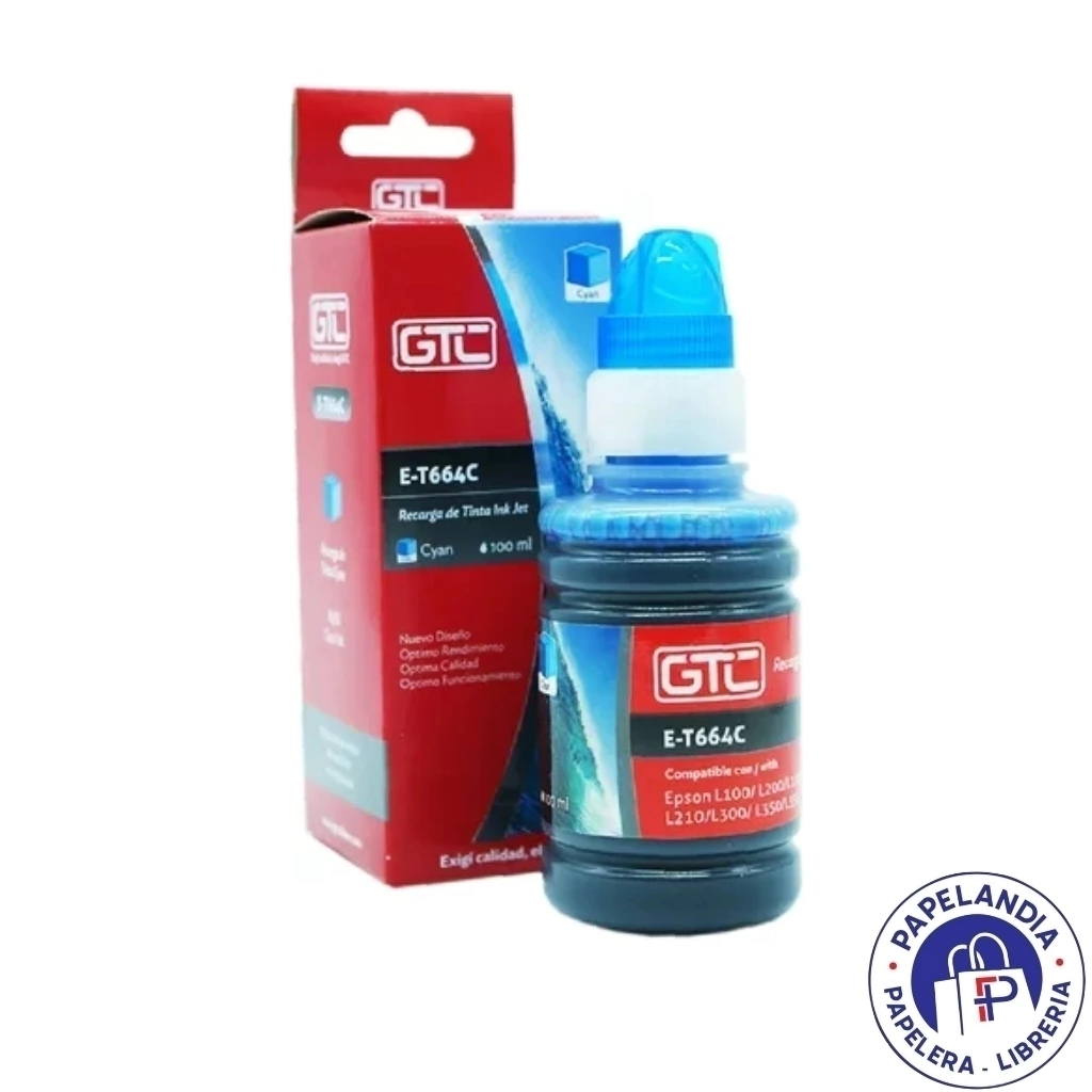 TINTA ALTERNATIVA P / EPSON T664 CYAN 100ML E-T664C GTC