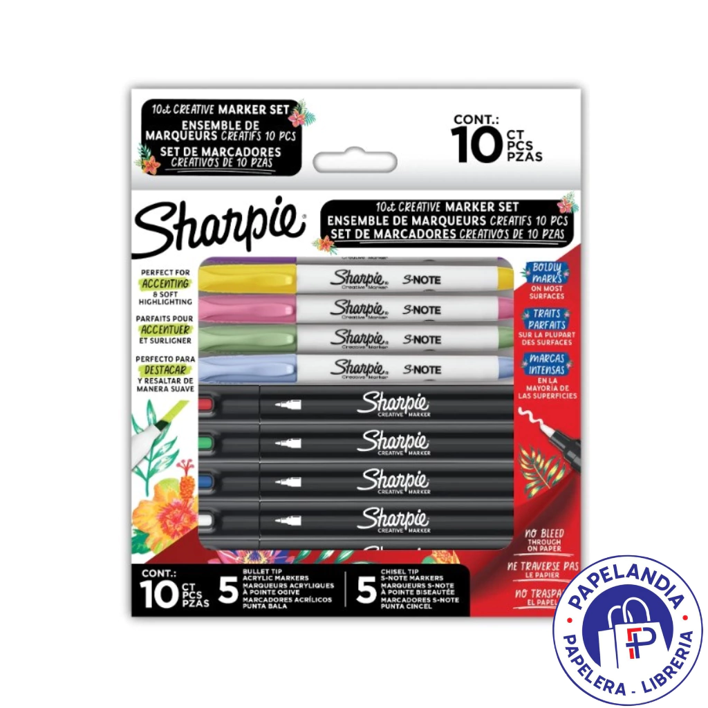 MARCADORES INDELEBLES SET MARCADORES SHARPIE PUNTA BULLET CREATIVOS + S NOTE 2205174