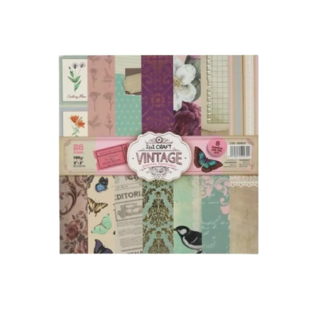 IBICRAFT PAPEL P/SCRAP 20*20CM 180GRS 28HJS VINTAGE 600835