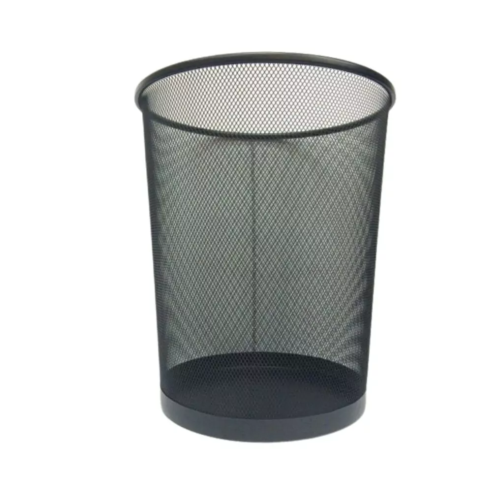 CESTO PAPELERO METALICO 34CM NEGRO 990040
