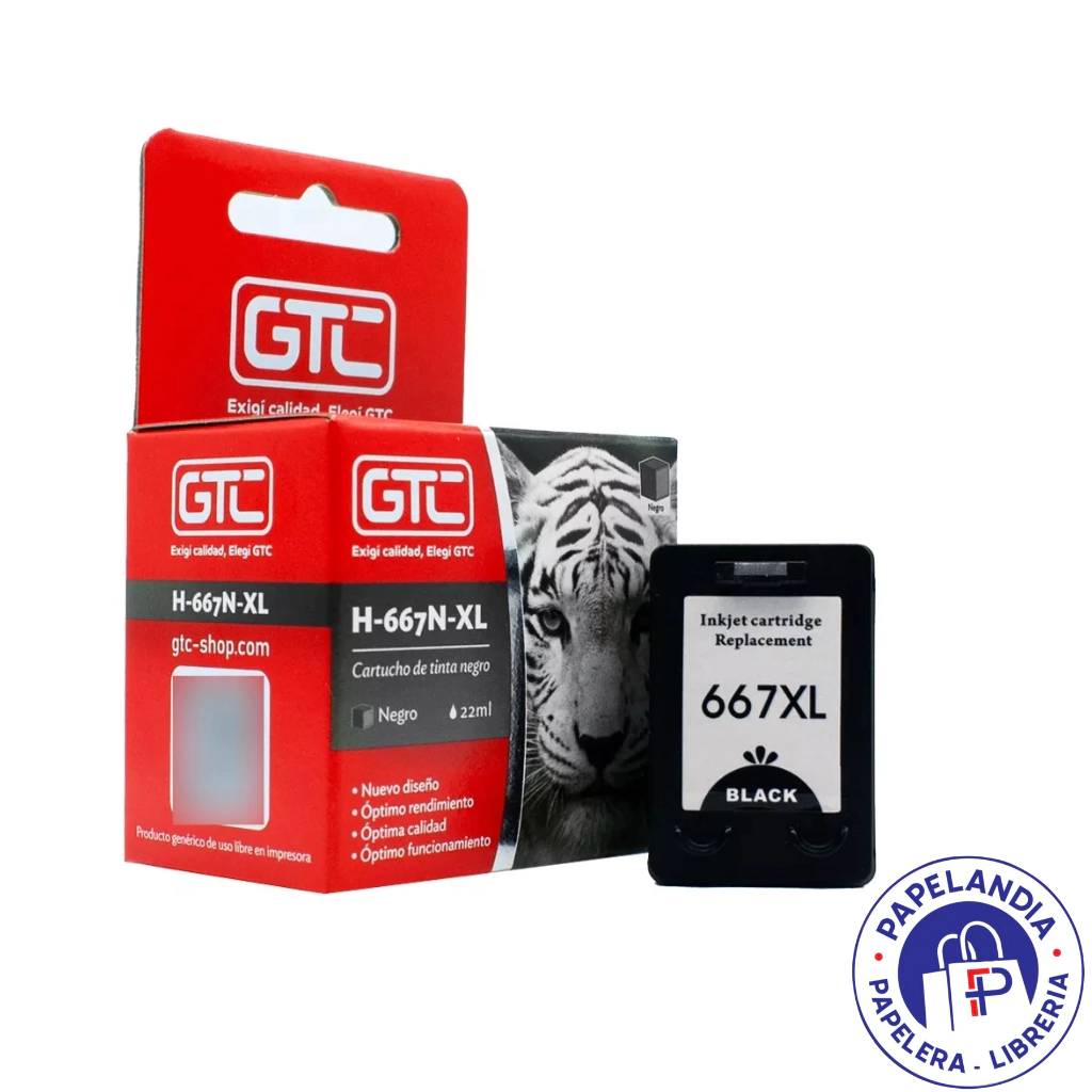 CARTUCHO 667 XL IMP NEGRO GTC