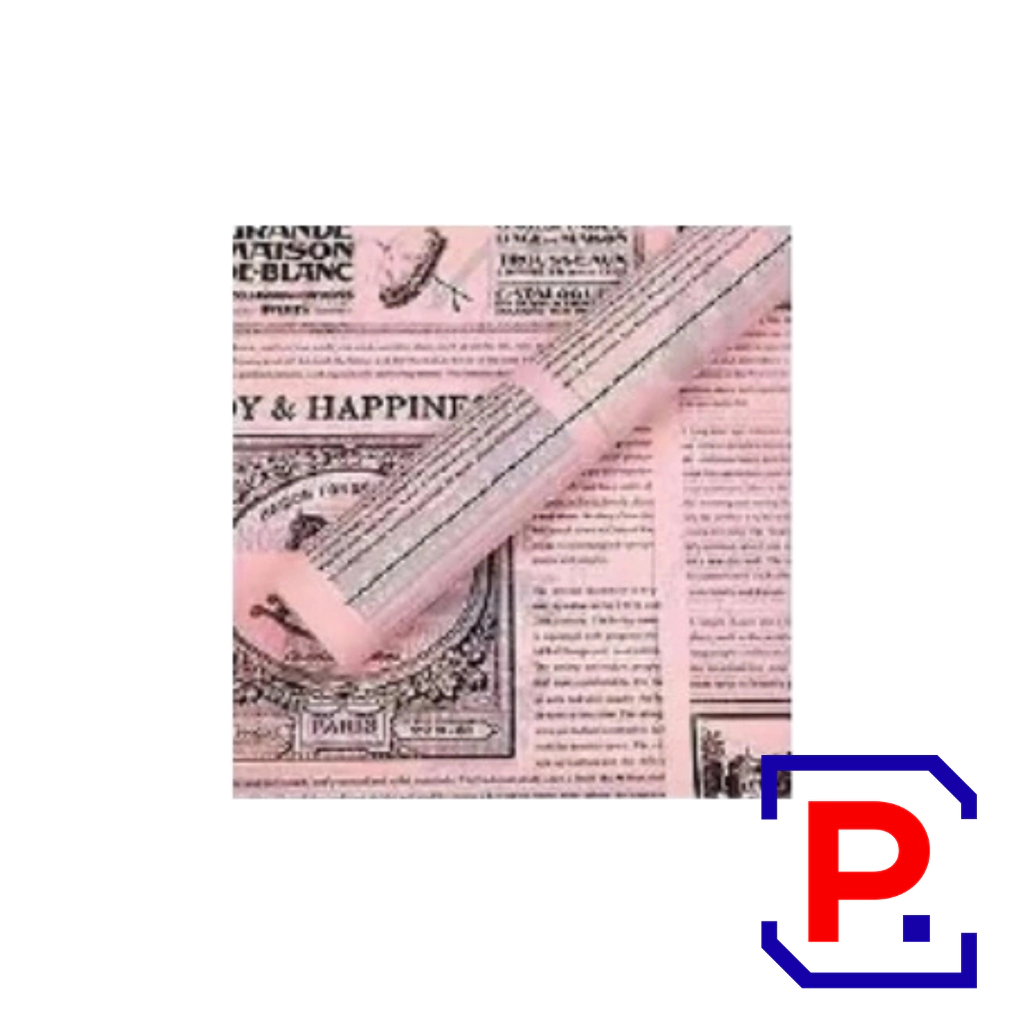 PAPEL COREANO 57 X 57CM ROSA+ NEGRO (DIARIO) PAQ X 20 UNID 647012