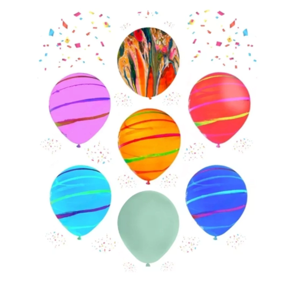 PIÑATA GLOBO RAYADA 36 PULGADAS X UNI ROSA