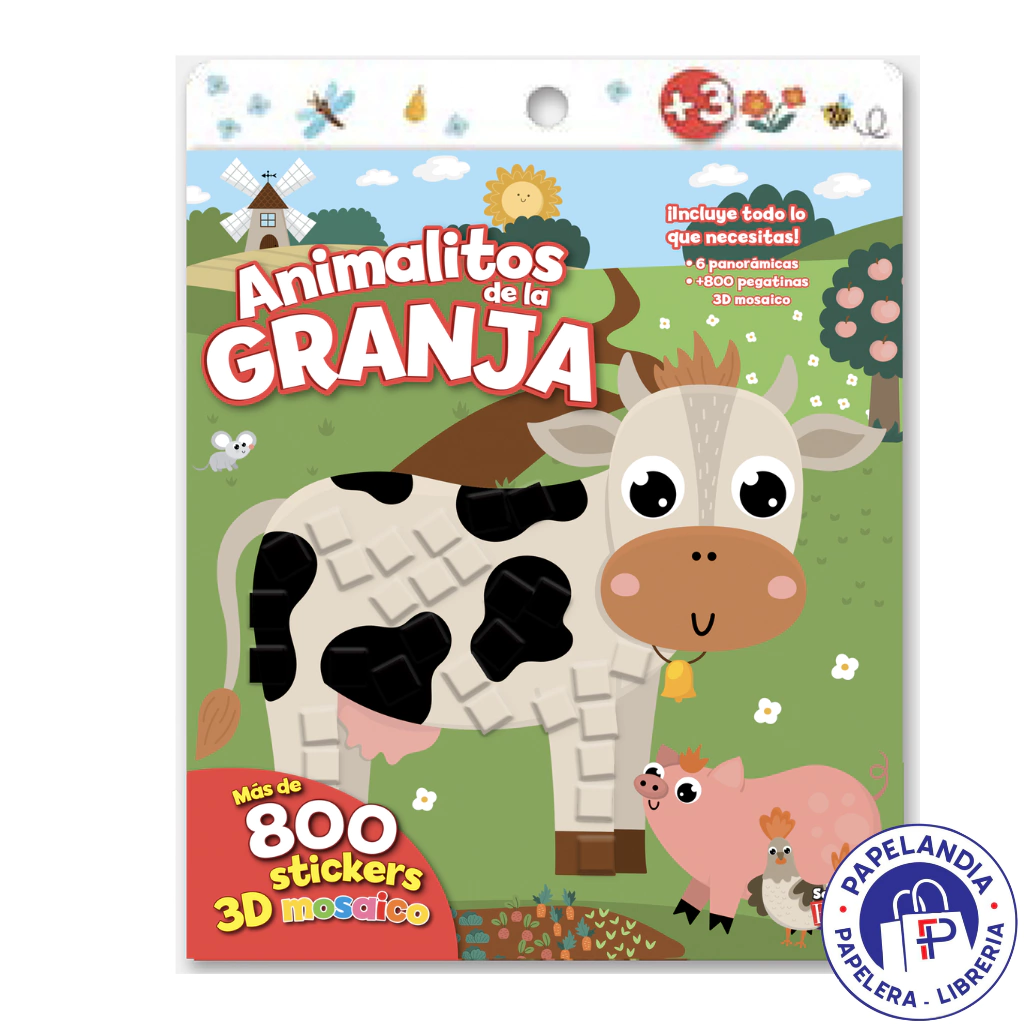 ANIMALITOS DE LA GRANJA. MAS DE 800 STICKERS 3D MOSAICO LIST-558