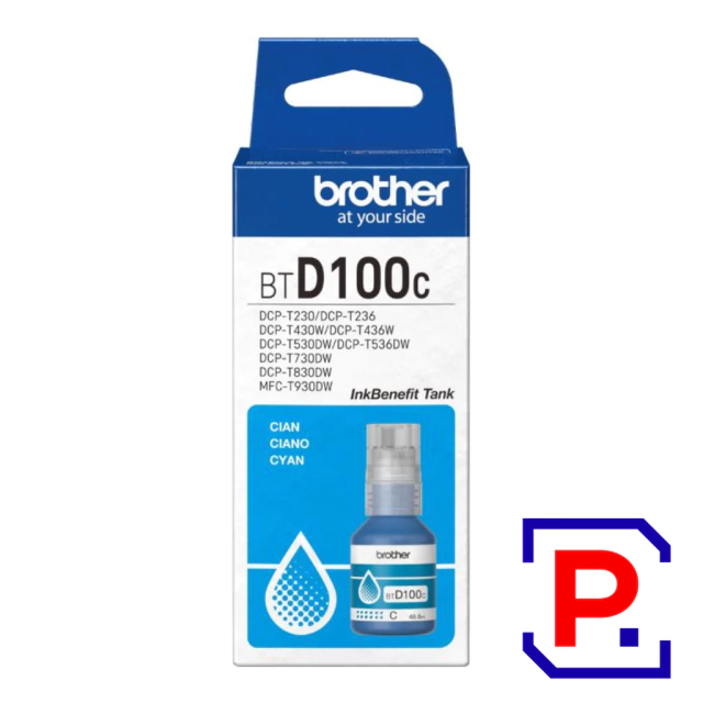TINTA BROTHER T SERIES 5001 /6001 /D60 / D100 BTD100C CIAN