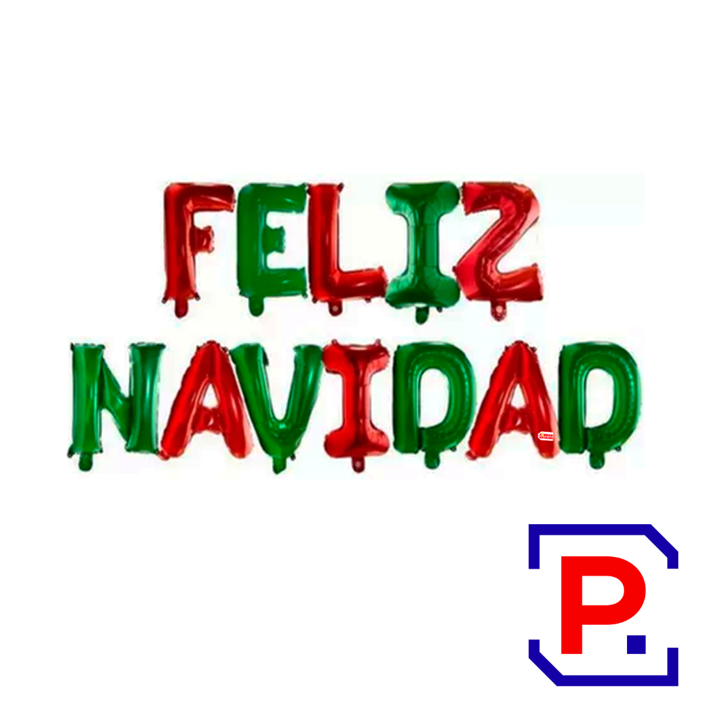 GLOBO METALIZADO SET FELIZ NAVIDAD GMSETFN