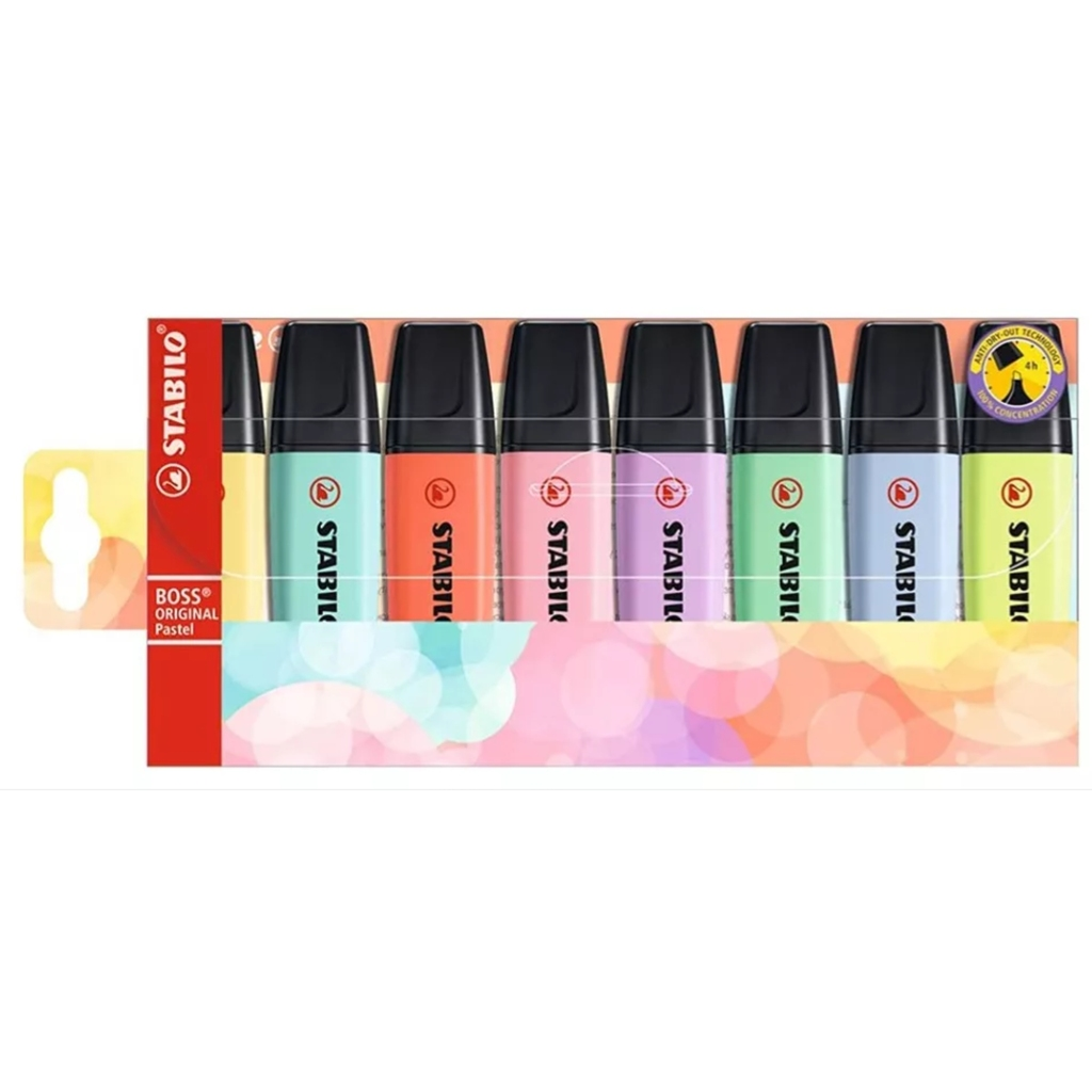 RESALTADOR BOSS PASTEL WALLET X 8 STABILO