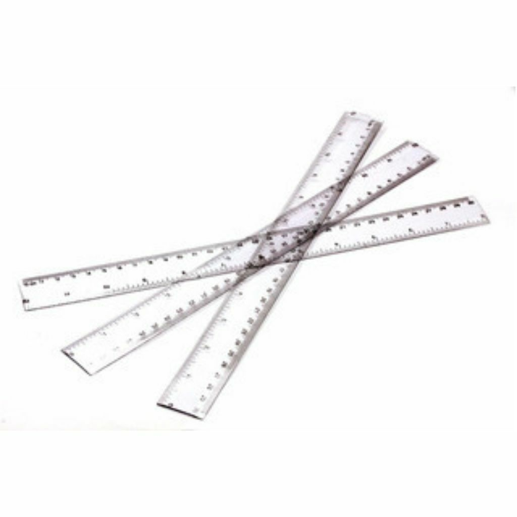 REGLA ESCOLAR CRISTAL 30cm . DOBLE ESCALA
