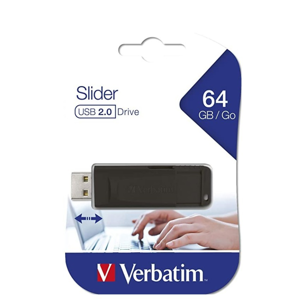 PEN DRIVE VERBATIM 64GB USB RETRACTIL NEGRO 2.0