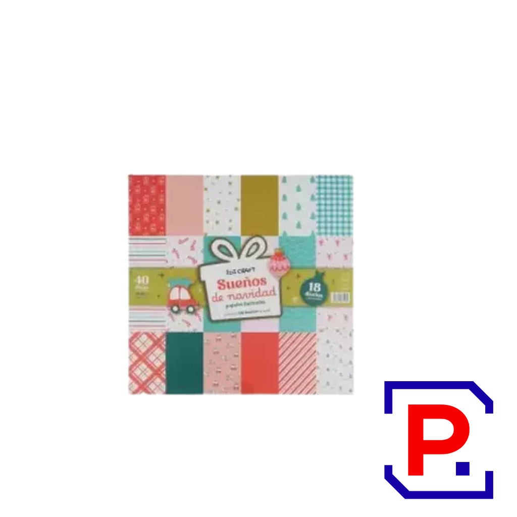 IBICRAFT PAPEL P/SCRAP 15*20CM 180GRS 54HJS NAVIDAD 600831