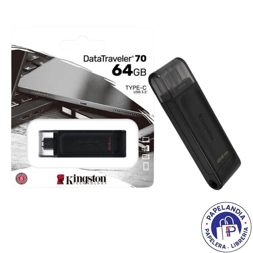PEN DRIVE KINGSTON DATATRAVELER 70 64GB USB 3.2 GEN 1 TIPO C NEGRO