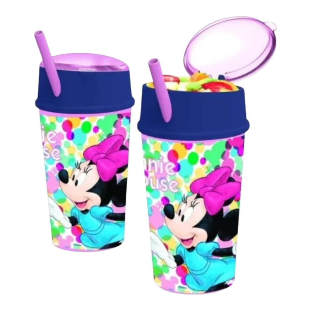 VASO PLASTICO CON PORTA CEREAL MINNIE