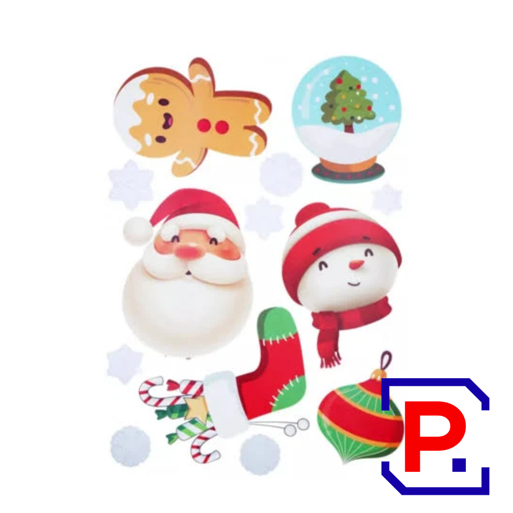 DECORACION PARA VIDRIOS NAVIDAD - SET X 2 PLANCHAS NA93