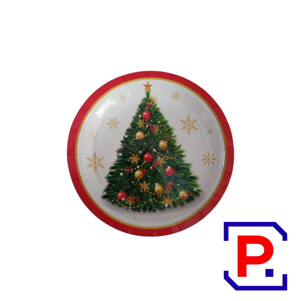 PLATO DE POLIPAPEL 17CM *ARBOL DE NAVIDAD* X6 UNIDADES DPC114
