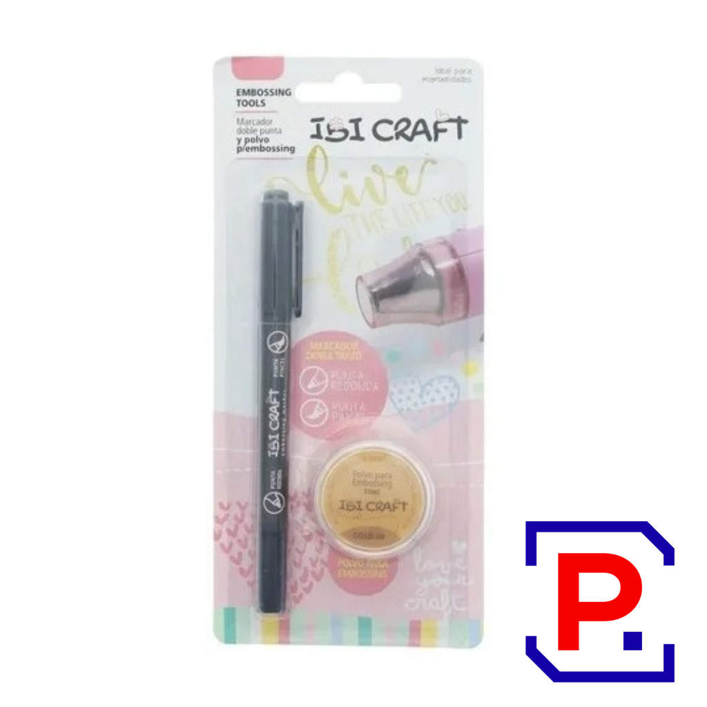 EMBOSSING SET 1 MARCADOR 2 PUNTAS Y FRASCO 657150