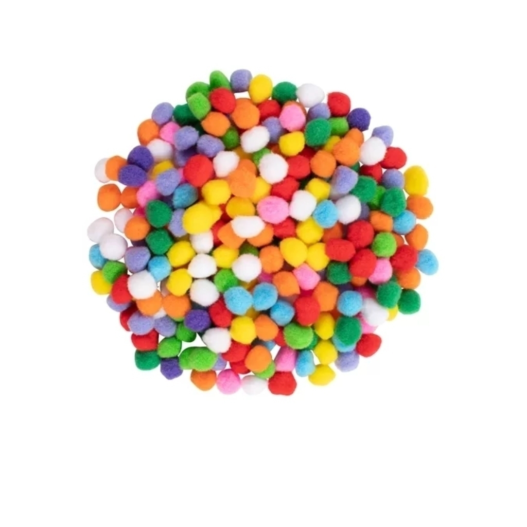 POMPON DE FELPA 20 MM MULTICOLOR X 50 U