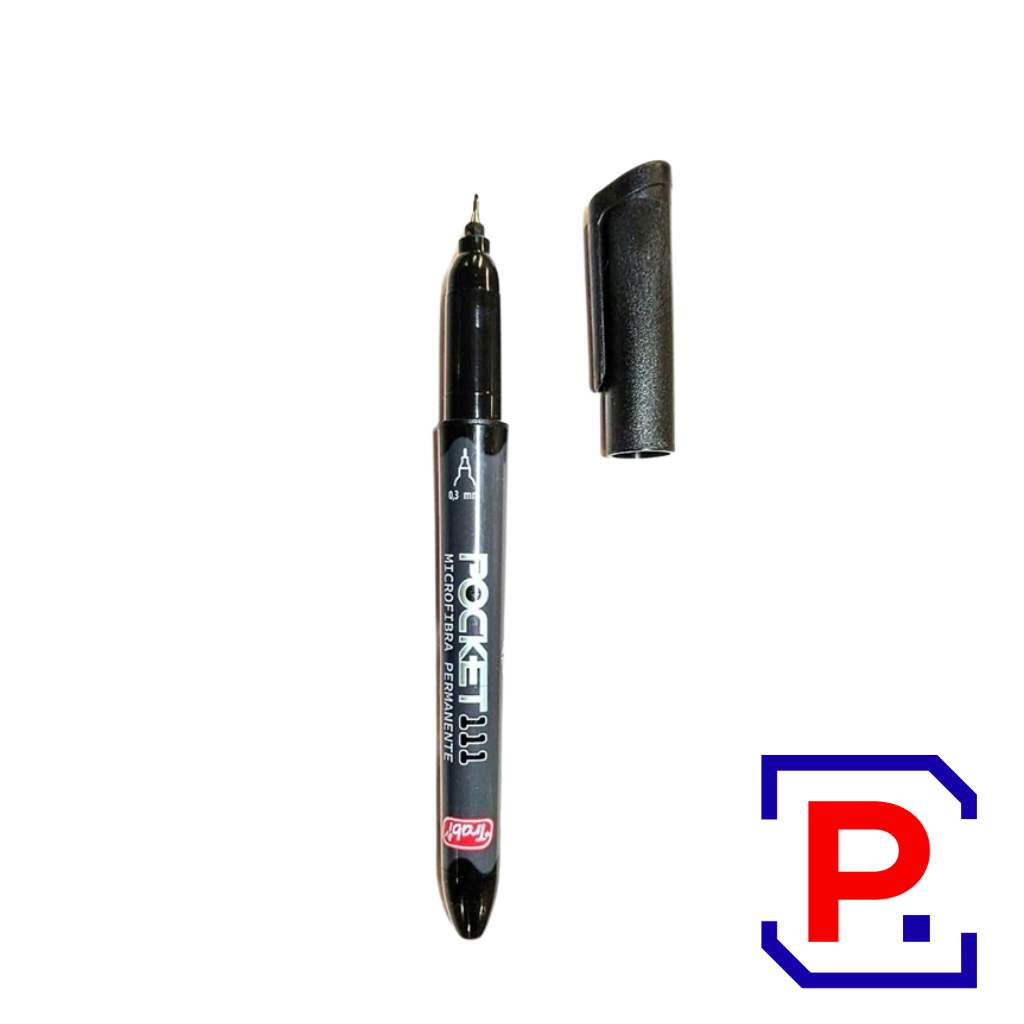 MARCADOR TRABI MICROFIBRA PERMANENTE NEGRO POCKET 111