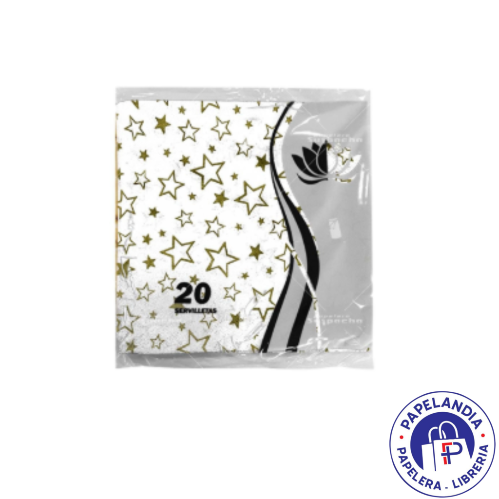 SERVILLETA TISSUE ESTRELLA DORADAS NAPTRES X 20U