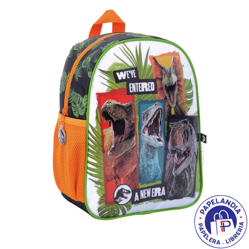 MOCHILA JURASSIC WORLD NUEVA ERA ART 11532 ESPALDA 12" BOLSILLO NARANJA 77100