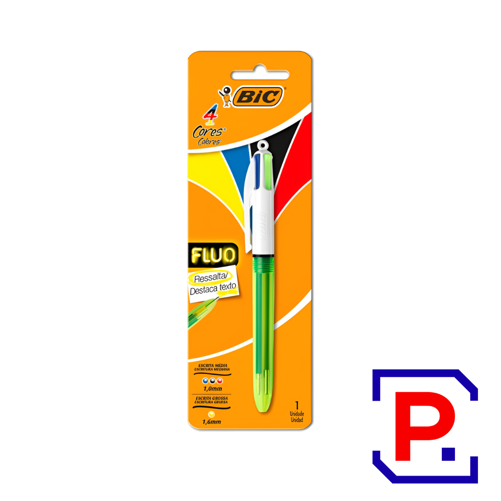 BOLIGRAFO BIC 4 COLORES 1.6 MM 9308771 HIGHLIGHTER FLUO