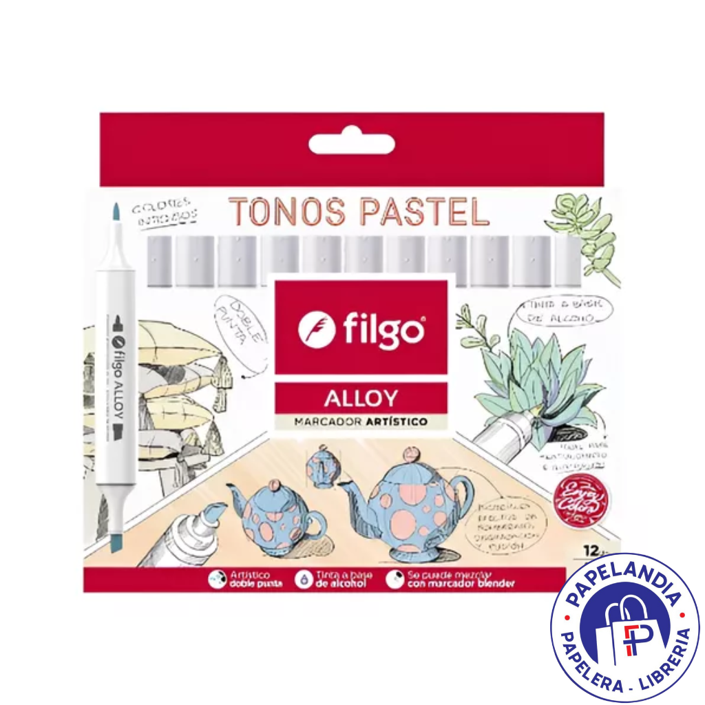 MARCADOR FILGO ALLOY PASTEL X 12