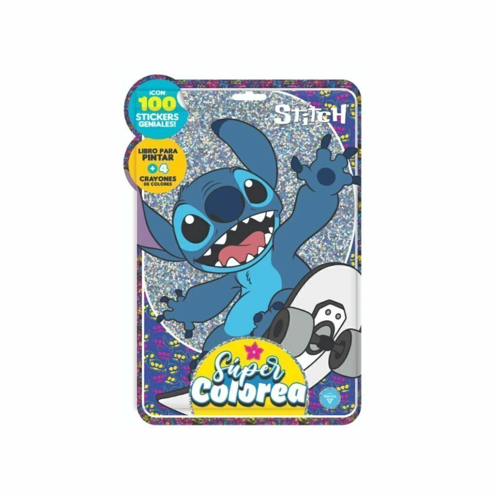 SET SUPER COLOREA CON STICKERS STITCH ART 5994