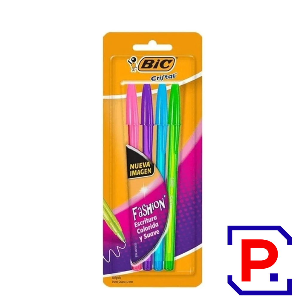BOLIGRAFO BIC FASHION BLISTER X 4 COLORES SURTIDOS
