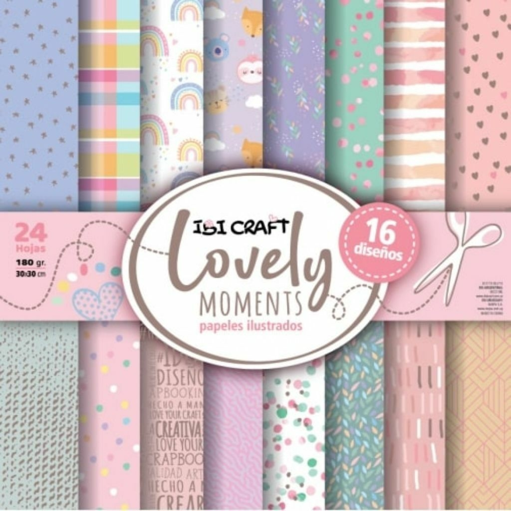 PAPEL P/SCRAP 30X30 160GRS 24HJS LOVELY