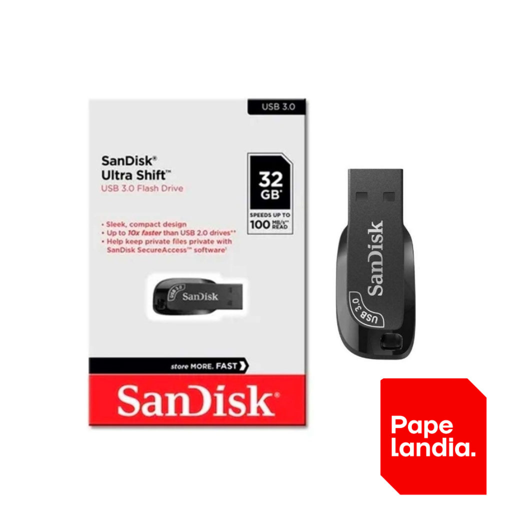 PEN DRIVE SANDISK ULTRA SHIFT 3.0 USB BLACK 32GB