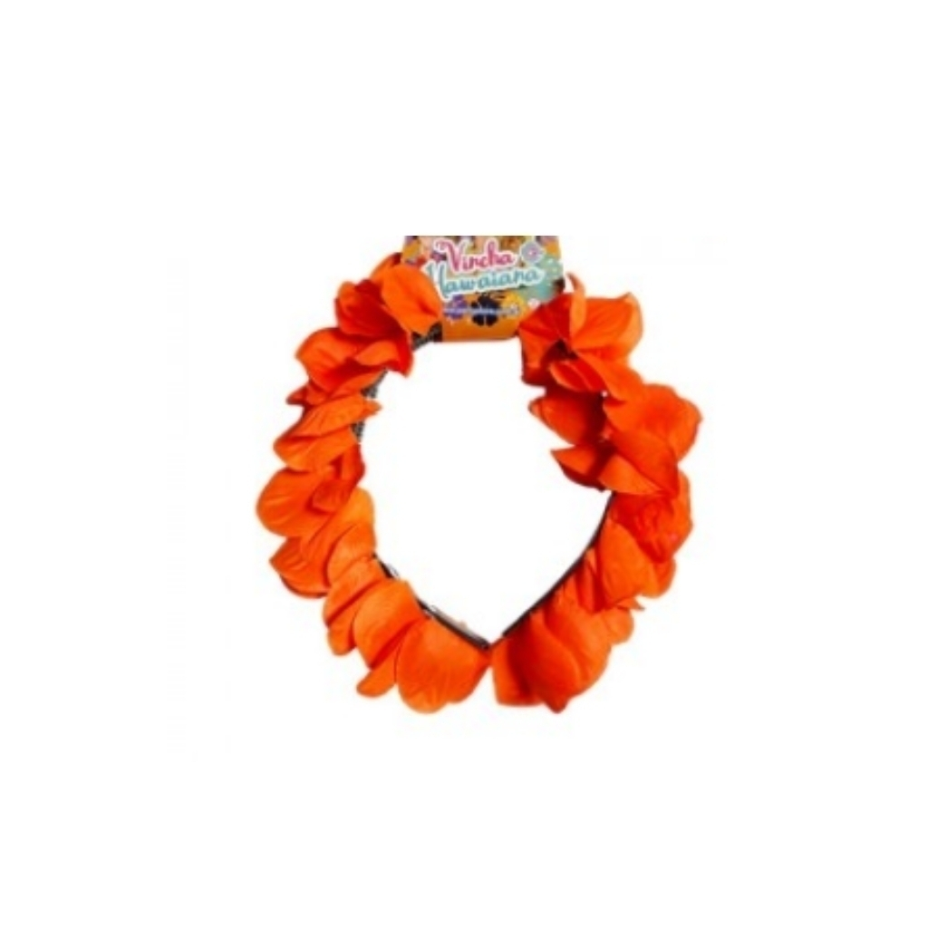 VINCHA FLORES NARANJA FLUO AC517NA