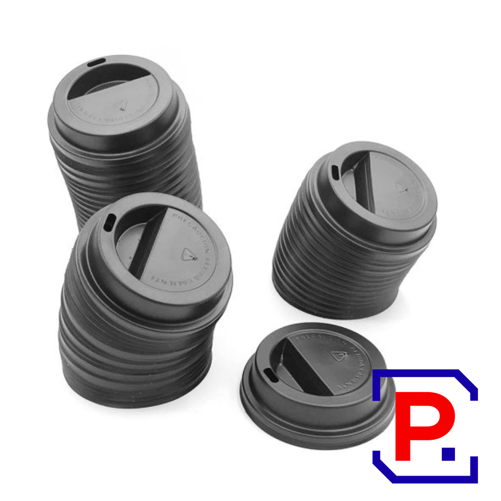 TAPA POLI 8OZ C/PICO NEGRO X 50 UNIDADES