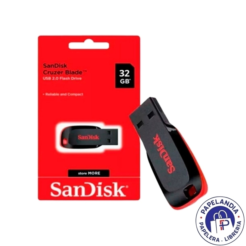 PEN DRIVE SANDISK CRUZER BLADE 32GB USB 2.0 TIPO A NEGRO