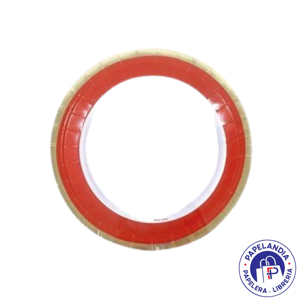 PLATO DE POLIPAPEL 17CM BORDE ROJO Y DORADO X 6 UN DPC056