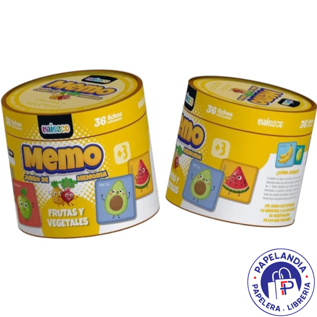MEMOTEST UNIESCO FRUTAS Y VEGETALES 36 FICHAS