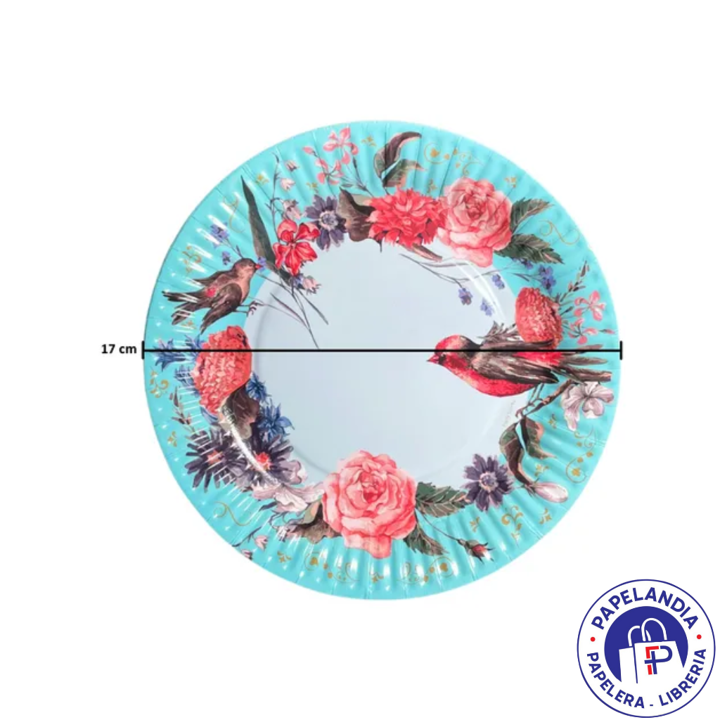 PLATO DE POLIPAPEL 17CM *RUISEÑOR* X 6 UNIDADES DPC063
