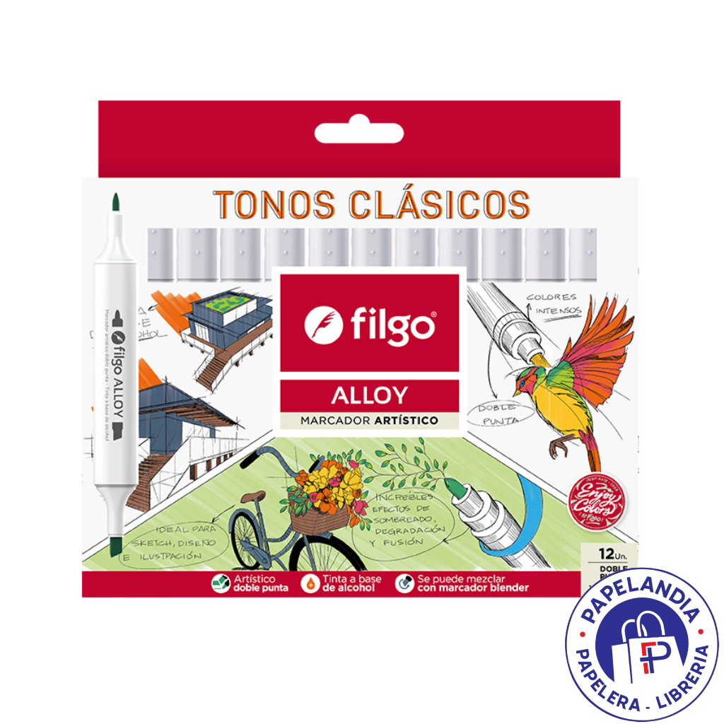 MARCADOR FILGO ALLOY CLASICOS X12