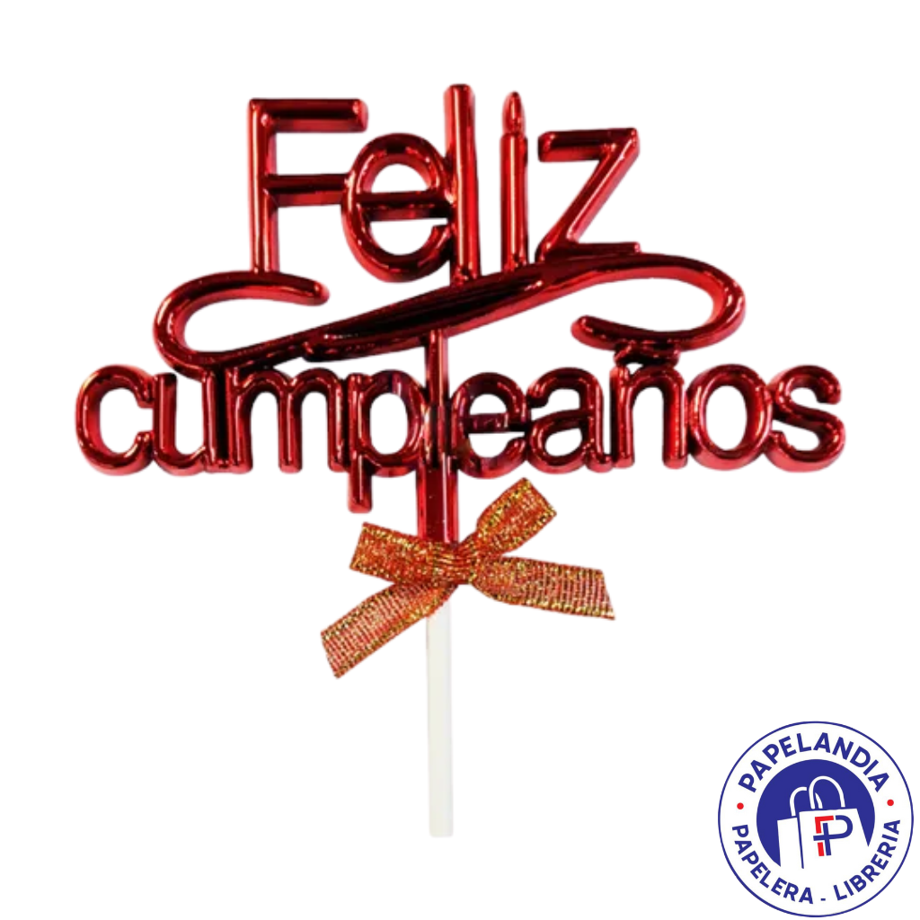 ADORNO PINCHE FELIZ CUMPLEAÑOS ROJO PARTY TIME X1 73796